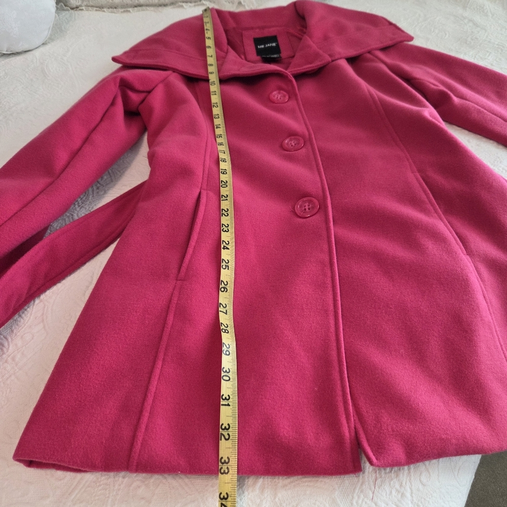 Me Jane Raspberry Funnel Neck Coat - Picture 6 of 13